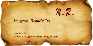 Migra Román névjegykártya